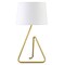 Homeroots 22" Brass Metal Table Lamp With White Bell Shade 524515 - alternate 1