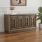 Homeroots 78in Brown Solid Wood Carved Geometric Sideboard with Four Doors 661254 - alternate 5