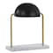 Jonathan Y Porter 13.5" Art Deco Dome Lamp with Marble Base, Brass Gold/Black JYL1044A - alternate 4