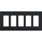 Lutron Designer Wall Plates, Number of Gangs: 5 Thermoset, Gloss Finish, Black CW-5-BL - alternate 1