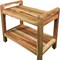 Homeroots 21" X 24" Brown Solid Wood Rectangular Shower Bench With Shelf 383362 - alternate 3