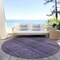 Homeroots 8' Plum Purple And Gray Round Striped Washable Indoor Outdoor Area Rug 588120 - alternate 3
