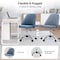 Yssoa Simple Deluxe Armless Office Desk Chair, Modern Cute Swivel Vanity Chair Comfy Home Office Chairs w 3A88HKCHAIROFFICEBLU01 - alternate 2