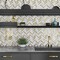 Apollo Tile 12x12 Polished Calacatta Gray with Gold Marble, Brass Mosaic Chevron Wall Tile 5 sq ft/case, 5PK APLTSC88CV11A - alternate 2