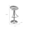 Homeroots White and Silver Acrylic and Metal Low Back Adjustable Height Bar Chair 555033 - alternate 2