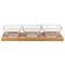 Homeroots Four Piece Clear And Natural Crystal And Solid Wood Condiment Server 375724 - alternate 1