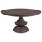 Homeroots 60" Gray Rounded Solid Wood Pedestal Base Dining Table 380457 - alternate 1