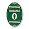 Signmission Flex Post Entrance with Straight Ahead Arrow , 12 In X 18 In Architectural, Heavy Gauge Aluminum A-OV-G-1218-23957 - alternate 1