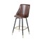 Homeroots Set of Two 26" Brown and Black and Gold Faux Leather and Metal Counter Height Swivel Bar Chairs 568249 - alternate 4