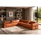 Homeroots Camel Italian Leather Modular L Shaped Eight Piece Corner Sectional With Console 534863 - alternate 2