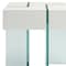 Homeroots 22" White And Clear Wood And Glass Square Sled End Table 554644 - alternate 2