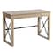 Homeroots 44" Oak and Black Wood and Metal Sled Computer Desk 568046 - alternate 2