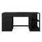Martha Stewart Kayden Single-Drawer Desk w/2 Tier Shelf and 3 Drawer File Cabinet in Black w/Bronze Hardware KHO-23042-TBSFFC-BK-BK-MS - alternate 1
