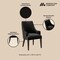 Manhattan Comfort Beever Chenille Wood Armchair in Black DC103AR-BK - alternate 2