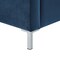 Homeroots Navy Blue Solid Wood Queen Upholstered Velvet Bed with Nailhead Trim 544792 - alternate 3