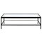 Homeroots 54" Clear And Black Glass And Steel Coffee Table With Shelf 521977 - alternate 3