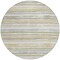 Homeroots 8' Ivory Beige And Green Round Striped Washable Indoor Outdoor Area Rug 598904 - alternate 3