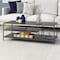Homeroots 48" Gray Steel Coffee Table With Two Shelves 520581 - alternate 2
