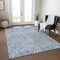 Homeroots 3' X 5' Denim Blue And Ivory Abstract Washable Indoor Outdoor Area Rug 599706 - alternate 3