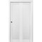 Sartodoors Sliding Closet Bi-fold Doors White Solid Core Modern Interior QUADRO4115BF-WS-48 x 84 (2* 24x84) - alternate 1