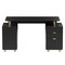 Homeroots 57" Black Wood and Stainless Steel Computer Desk With Three Drawers 723771 - alternate 4