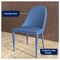 Leisuremod Seville Modern Leather Dining Side Chair with Iron Legs in Navy Blue SC48NBU - alternate 4