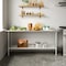 Flash Furniture Reese 24x72 Portable Work Table, Stainless Steel Top Shelf and Adjstbl Glvnzd Steel Undershelf NH-WT-2472-GG - alternate 4