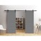 Vdomdoors Modern Double Barn Door 60" x 84" inches / Mela 7001 Painted Grey / 13FT Rail Track Set / Solid Pan MELA7001DB-SIF-6084 - alternate 1