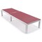 Leisuremod Marlin White Aluminum Patio Chaise Lounge Chair Set of 2 with Square Fire Pit Table, Burgundy MLWCF21-77BRG2 - alternate 3