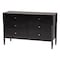 Baxton Studio Lucera Mid-Century Black Bobbin Wood 6-Drawer Dresser 257-14128-ZORO - alternate 1