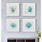 Homeroots Set of Four 21" Blue Coral White Frame Wall Decor, 4PK 365887 - alternate 2