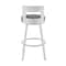 Armen Living Flynn 26in Swivel Counter Stool in Silver Metal with Gray Faux Leather LCFLBASLSLGRY26 - alternate 3