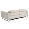 Homeroots 83" Beige Italian Leather USB Reclining Sofa With Silver Legs 482205 - alternate 2