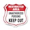 Signmission Restricted Area Shield Sign Unauthorized, 18 inch X 18 inch, Plastic Sign, 2PK SHI-P-2PACK-18-457 - alternate 1