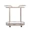 Homeroots 31in Champagne Iron and Mirrored Glass Octagonal Rolling Bar Cart 402583 - alternate 1
