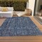 Homeroots 8' X 10' Blue And Black Damask Washable Indoor Outdoor Area Rug 605088 - alternate 4