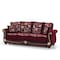 Homeroots 95" Burgundy Chenille Convertible Futon Sleeper Sofa And Toss Pillows With Storage 607082 - alternate 3