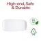 Smarty Had A Party 106 x 5 White w Silver Rim Flat Raised Edge Rectangular Disposable Plastic Plates, 120PK 9311WHS-CASE - alternate 5
