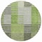 Homeroots 8' Green And Olive Green Round Striped Washable Indoor Outdoor Area Rug 581697 - alternate 2