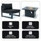 Leisuremod Chelsea 5-Pc Aluminum Sectional & Fire Pit Set, Weather-Resistant, 6-Person CSFBL-4BL - alternate 3