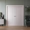 Sartodoors Sliding Double Pocket Doors 84 x 96 inches, BASIC 9111 White, Kit Rail Hardware, Solid Wood Inter BASIC9111DP-SKIN-8496 - alternate 3