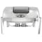 Megachef 9.5 Qt Oblong Roll Top Stainless Steel Professional Chafing Dish/Buffet Server with Window MG-432102 - alternate 2
