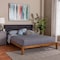 Baxton Studio Mariette Japandi Dark Grey Teddy Fabric and Walnut Brown Wood Queen Bed 257-14142-ZORO - alternate 3
