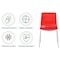 Leisuremod Astor Plastic Dining Chair with White Steel Base in Transparent Red, 2PK ACW-20TR2 - alternate 3