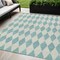 Homeroots 5' X 8' Teal Blue And Ivory Geometric Washable Indoor Outdoor Area Rug 577128 - alternate 1