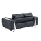 Homeroots 72in Dark Gray And Silver Genuine Leather Loveseat 518568 - alternate 2