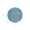 Homeroots 8' Sky Blue And Gray Round Oriental Washable Indoor Outdoor Area Rug 582064 - alternate 4