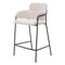 Homeroots Set of Two 26" Cream and Black Faux Shearling and Steel Counter Height Bar Chairs, 2PK 565001 - alternate 4