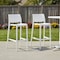 Homeroots Set of Two 30" White Heavy Duty Plastic Low Back Outdoor Bar Height Chairs, 2PK 565363 - alternate 3