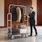 Vevor Hotel Luggage Cart 1200 lbs Bellman Cart 8 in Rubber Wheels Hotels Silver X-112 - alternate 3